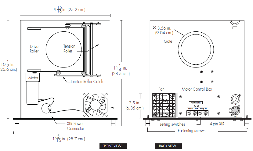 SX4 DMX Loop Tray front and back view